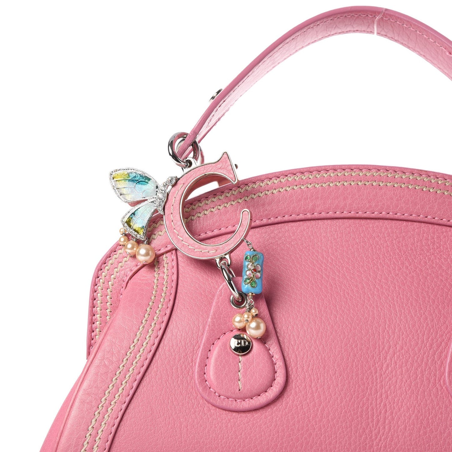 Calfskin Small Butterfly Detective Satchel Pink