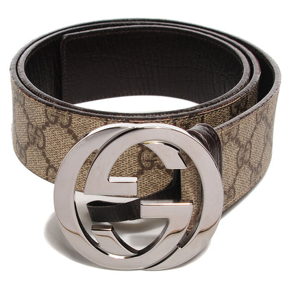 Gucci GG Plus Monogram Interlocking G Belt 85 34 Dark Brown 1 of 6