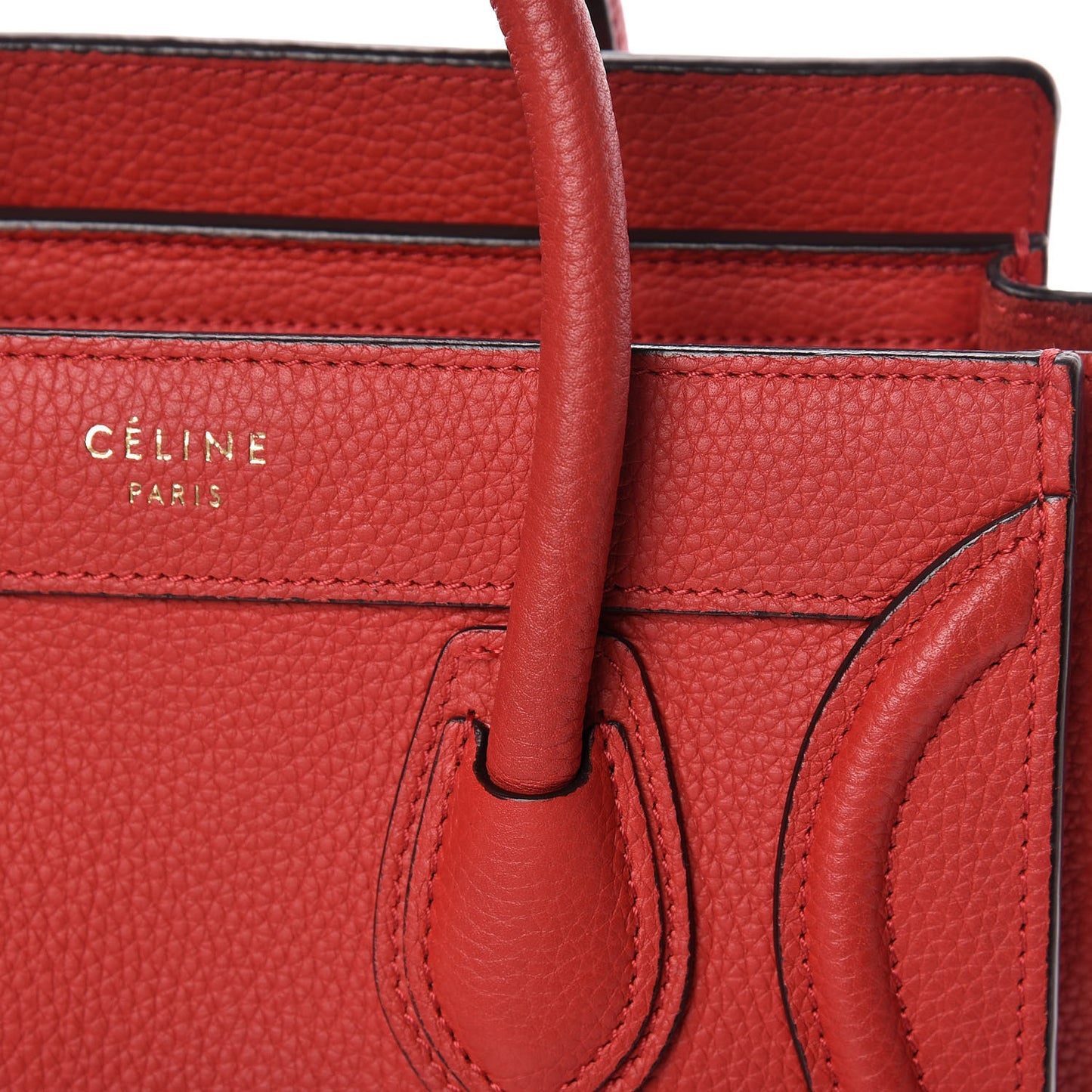 Drummed Calfskin Nano Luggage Red