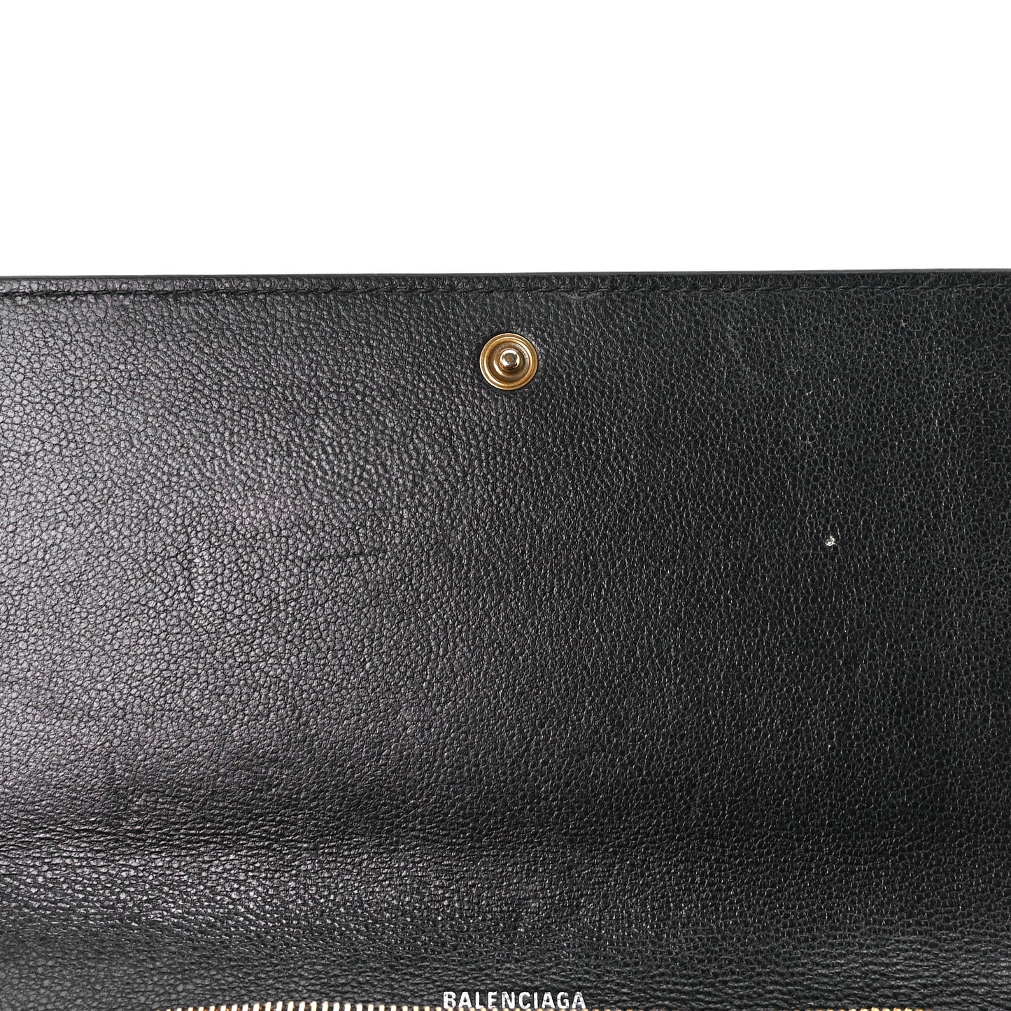 Grained Calfskin Logo Cash Thin Money Wallet Black White