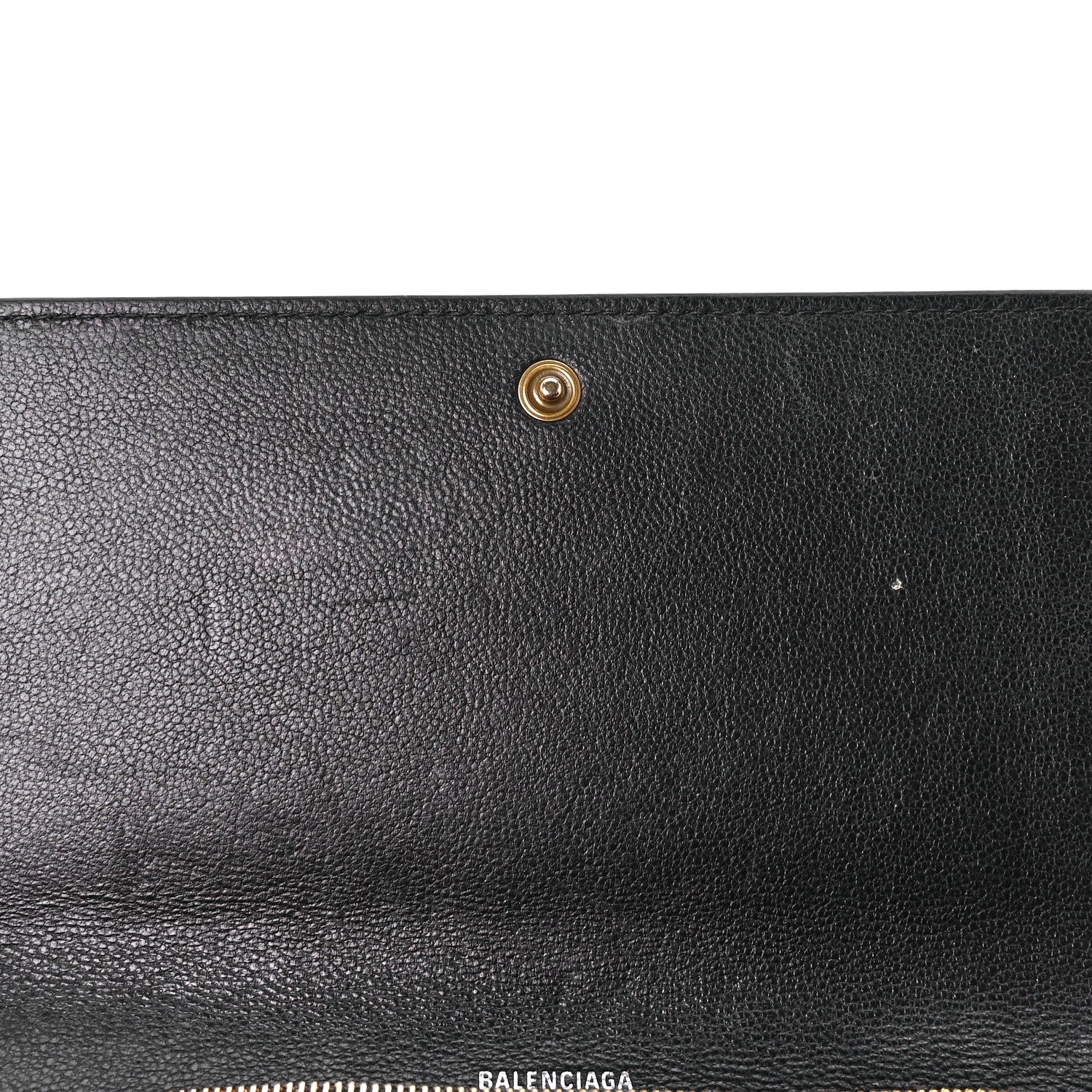Balenciaga Grained Calfskin Logo Cash Thin Money Wallet Black White 11 of 12