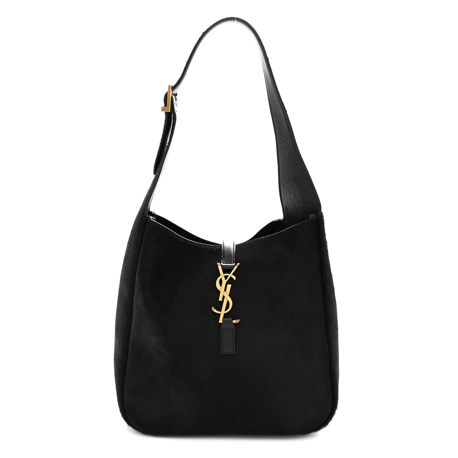 Saint Laurent Calf Hair Small Le 5 A 7 Soft Hobo Black 1 of 11