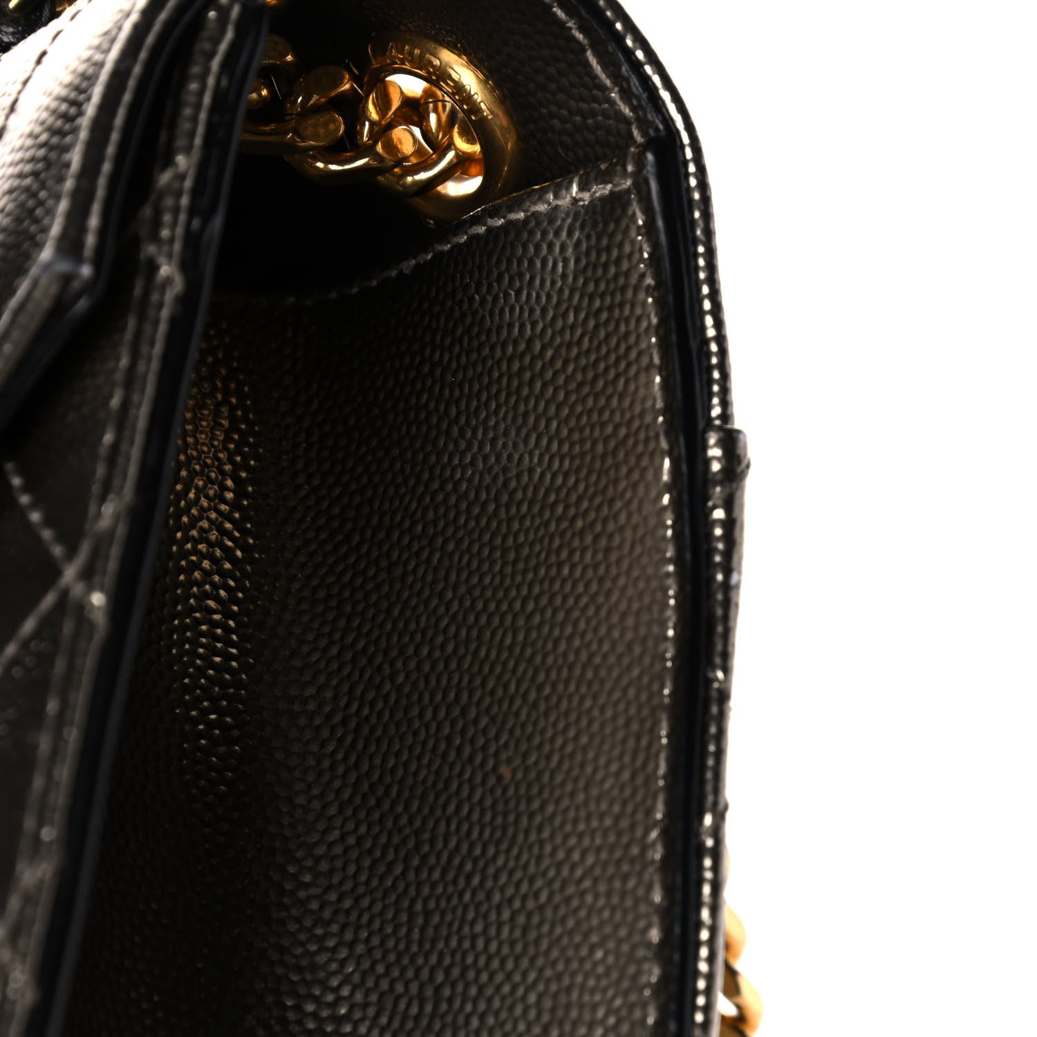 Saint Laurent Metallic Grain De Poudre Textured Mixed Matelasse Triquilt Medium Monogram Satchel Piombo 13 of 13