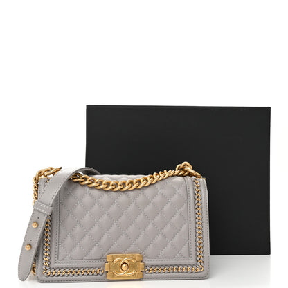 Chanel Caviar Quilted Chain Around Medium Boy Flap Grey 11 of 11