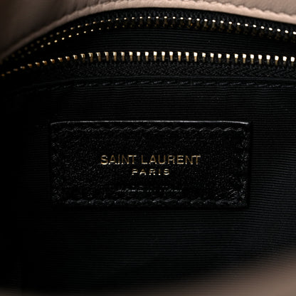 Saint Laurent Lambskin Quilted Small Loulou Puffer Monogram Chain Satchel Dark Beige 6 of 12