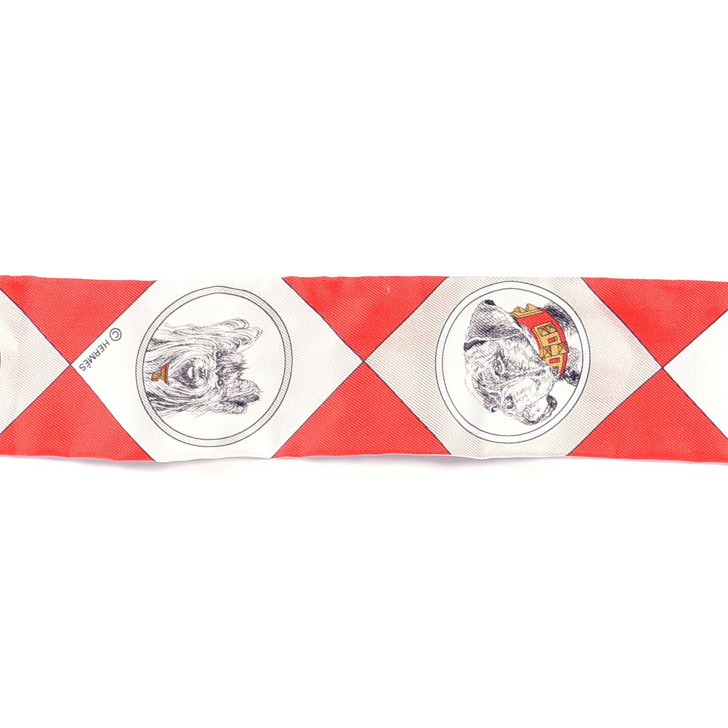 Silk Colliers Et Chiens Twilly Rouge White Mastic