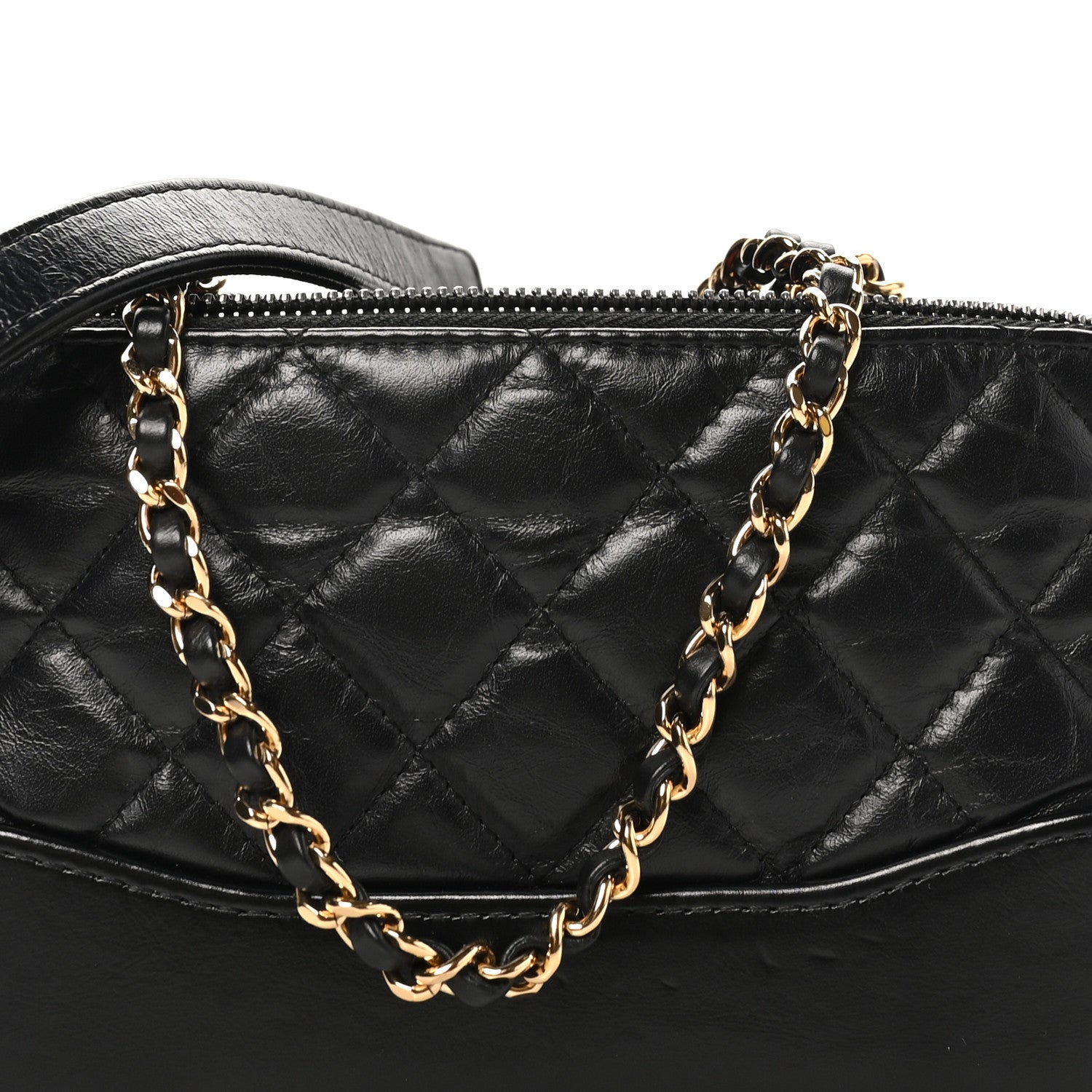Chanel Aged Calfskin Quilted Small Gabrielle Clutch With Chain Black 7 of 10