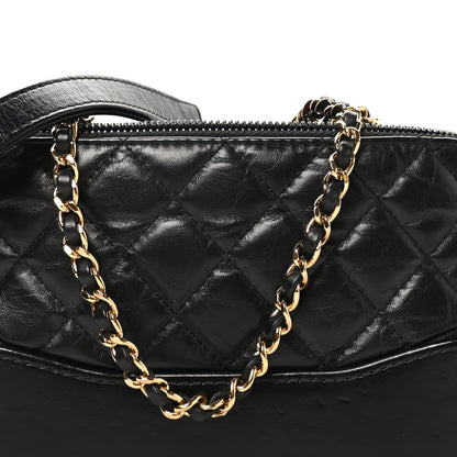 Chanel Aged Calfskin Quilted Small Gabrielle Clutch With Chain Black 7 of 10