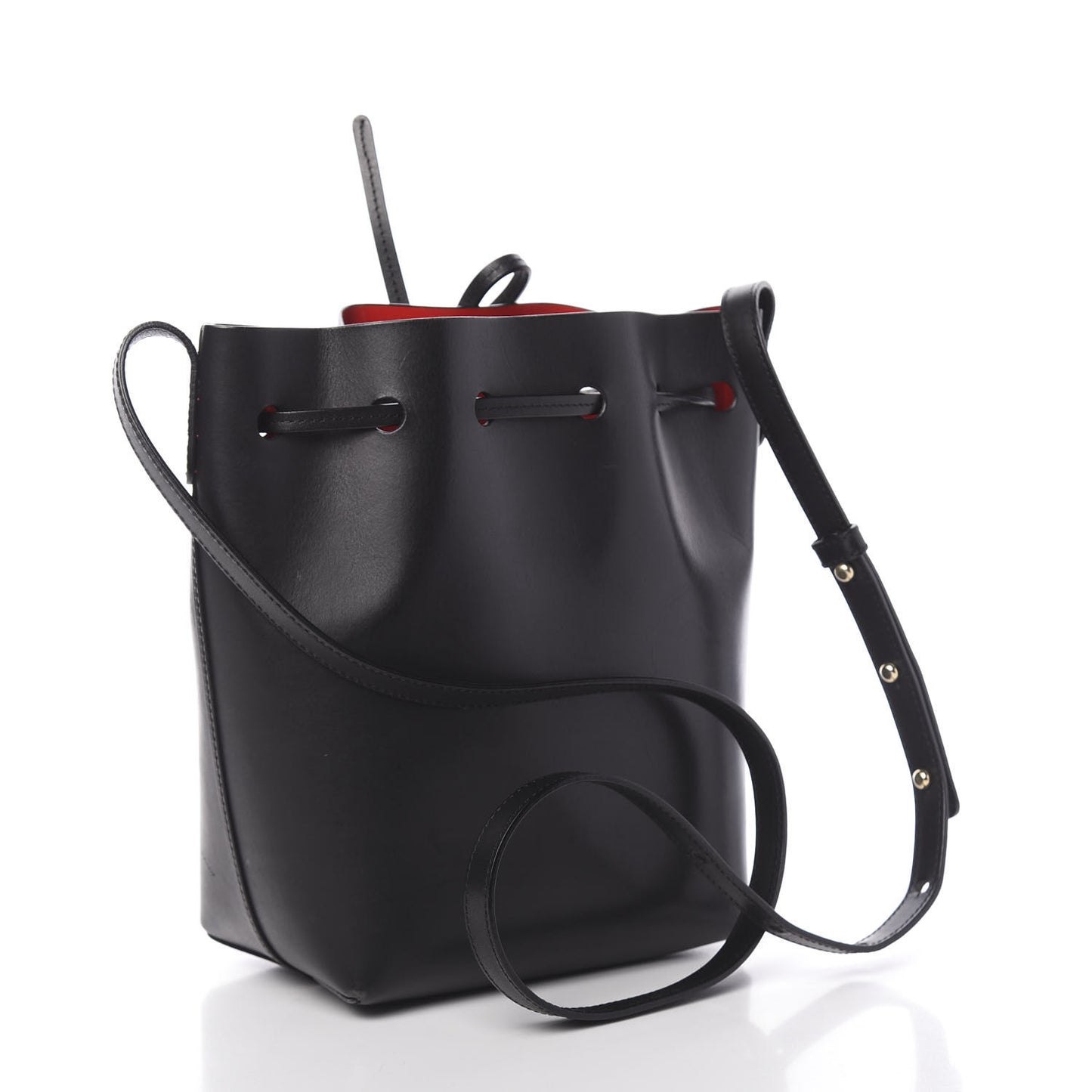 Calfskin Mini Bucket Bag Black Flamma