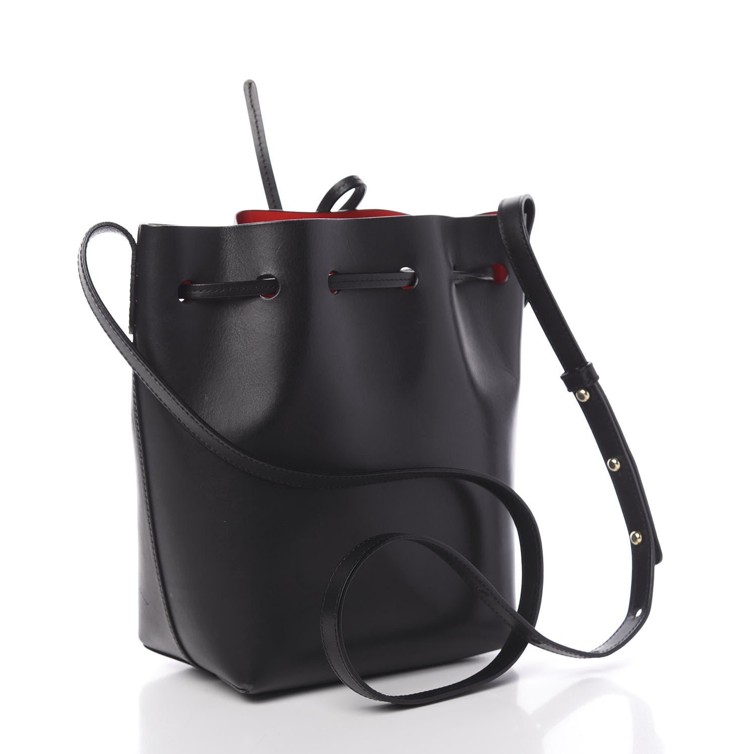 Mansur Gavriel Calfskin Mini Bucket Bag Black Flamma 4 of 10