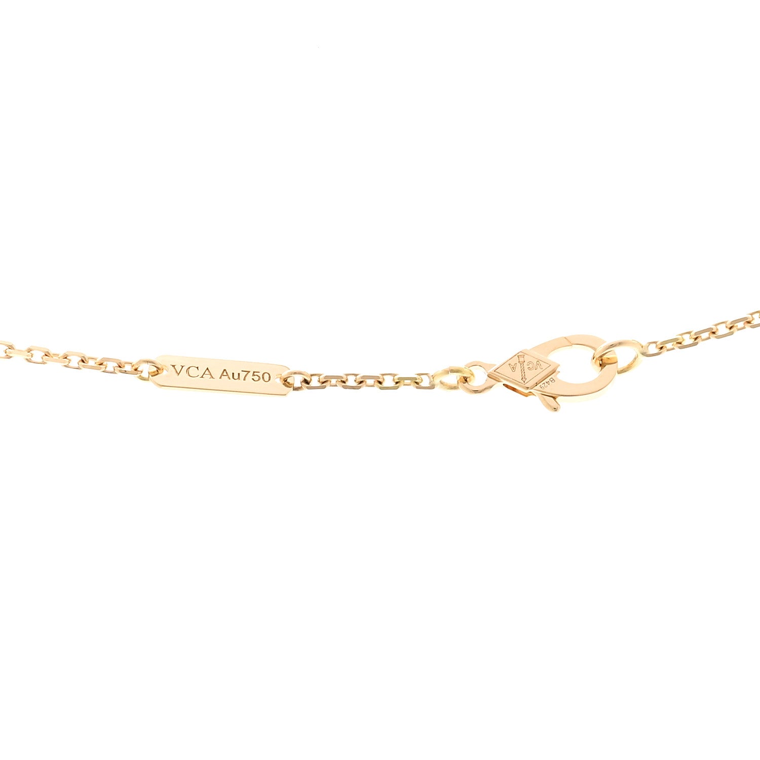 Van Cleef & Arpels 18K Yellow Gold Guilloche Vintage Alhambra Pendant Necklace 4 of 6