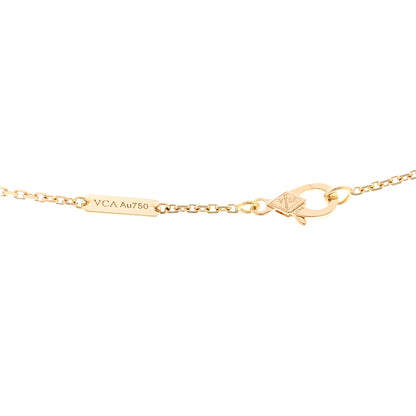 Van Cleef & Arpels 18K Yellow Gold Guilloche Vintage Alhambra Pendant Necklace 4 of 6