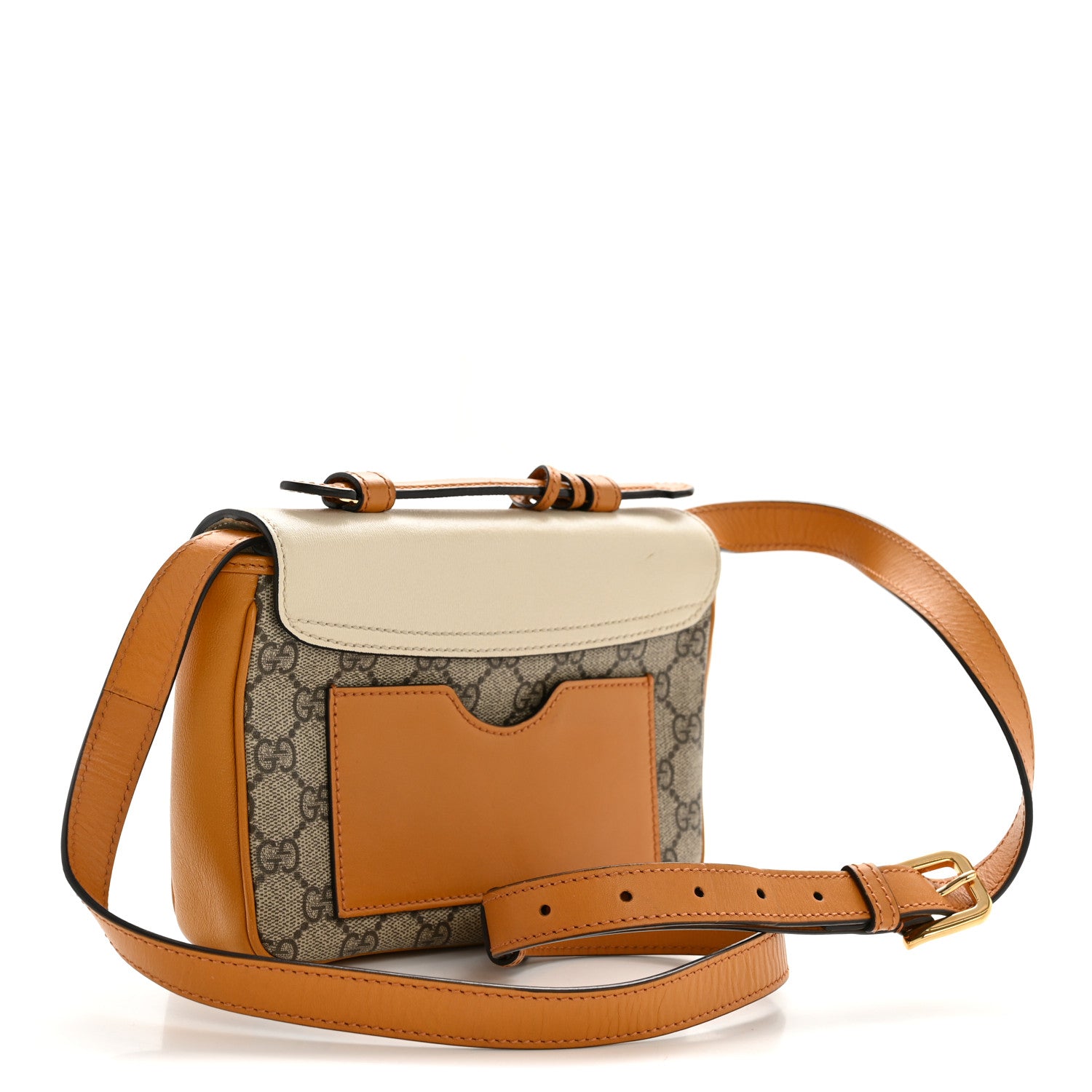Gucci GG Supreme Monogram Calfskin Mini Padlock Flap Pocket Shoulder Bag Beige Mystic White Sun Oil 3 of 14