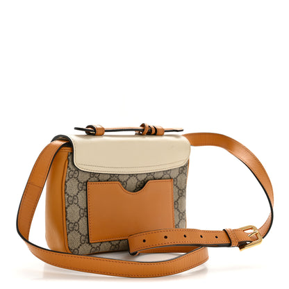 Gucci GG Supreme Monogram Calfskin Mini Padlock Flap Pocket Shoulder Bag Beige Mystic White Sun Oil 3 of 14