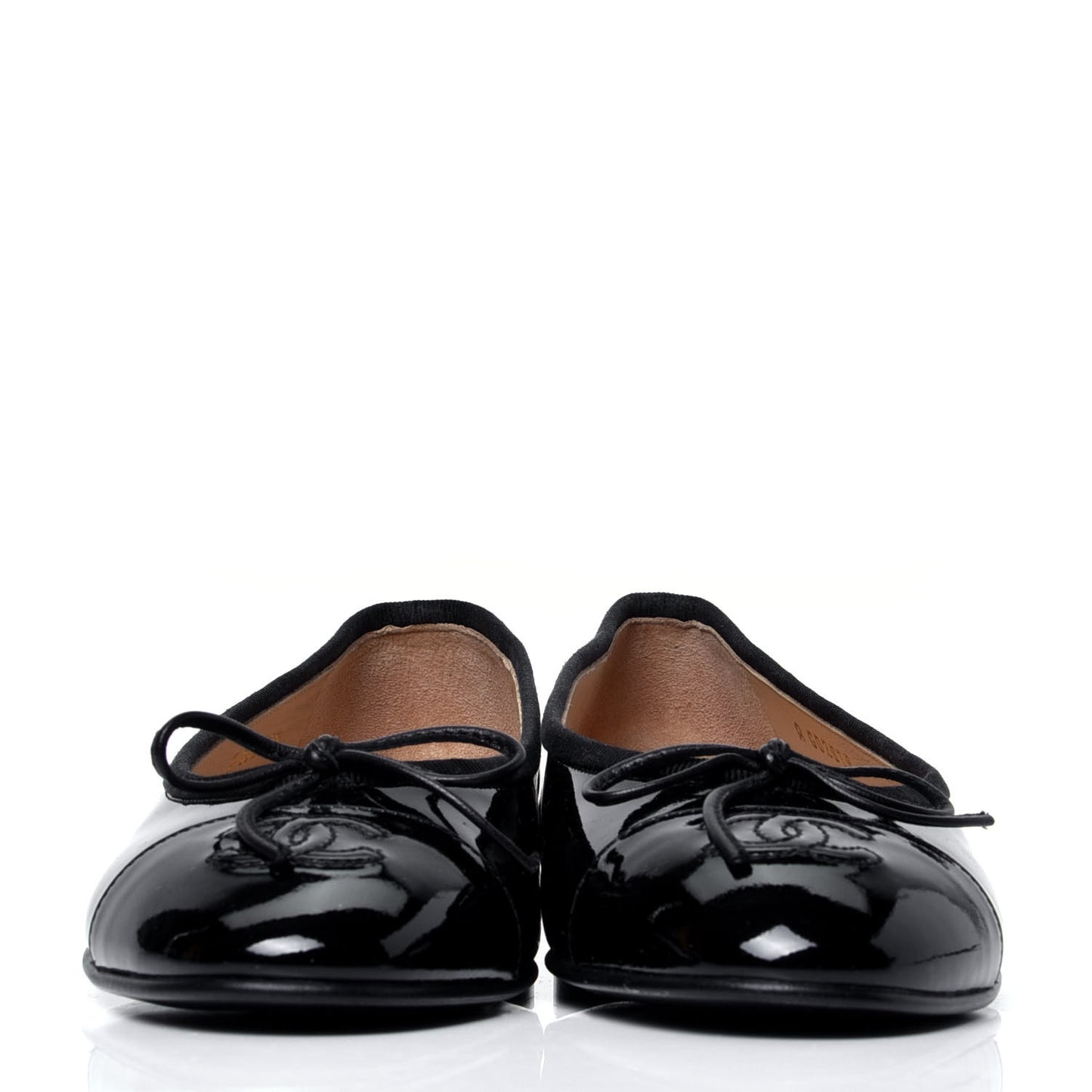 Patent CC Cap Toe Ballerina Flats 36 Black