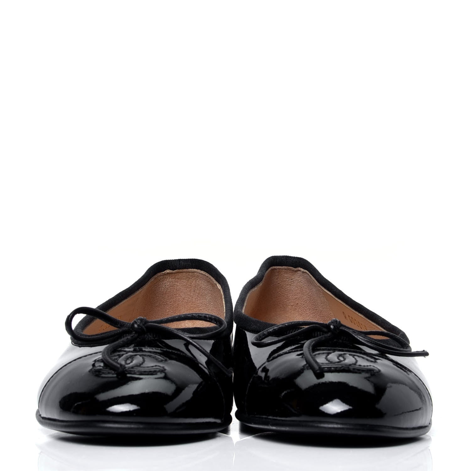 Chanel Patent CC Cap Toe Ballerina Flats 36 Black 2 of 6