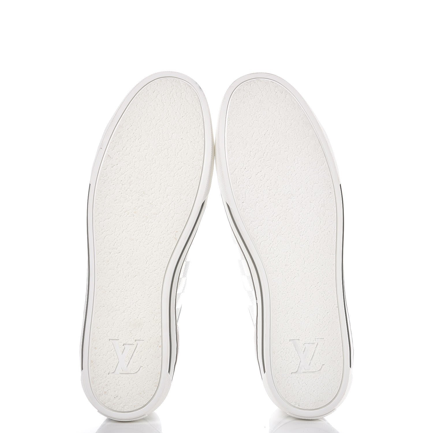 Louis Vuitton Calfskin Suede Damier Aventure Zip Up Sneaker 9.5 White 5 of 9