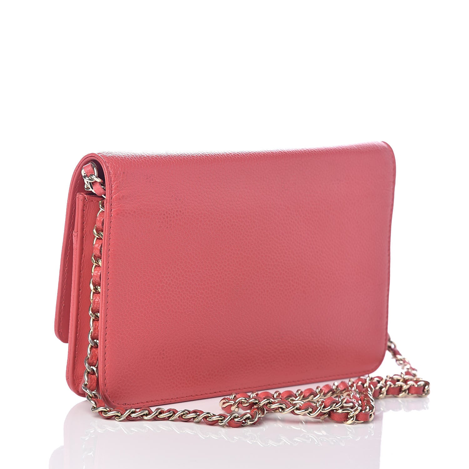 Chanel Caviar Timeless CC Wallet On Chain WOC Pink 3 of 10