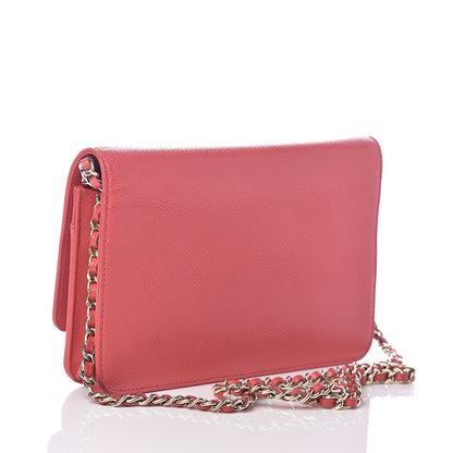 Chanel Caviar Timeless CC Wallet On Chain WOC Pink 3 of 10