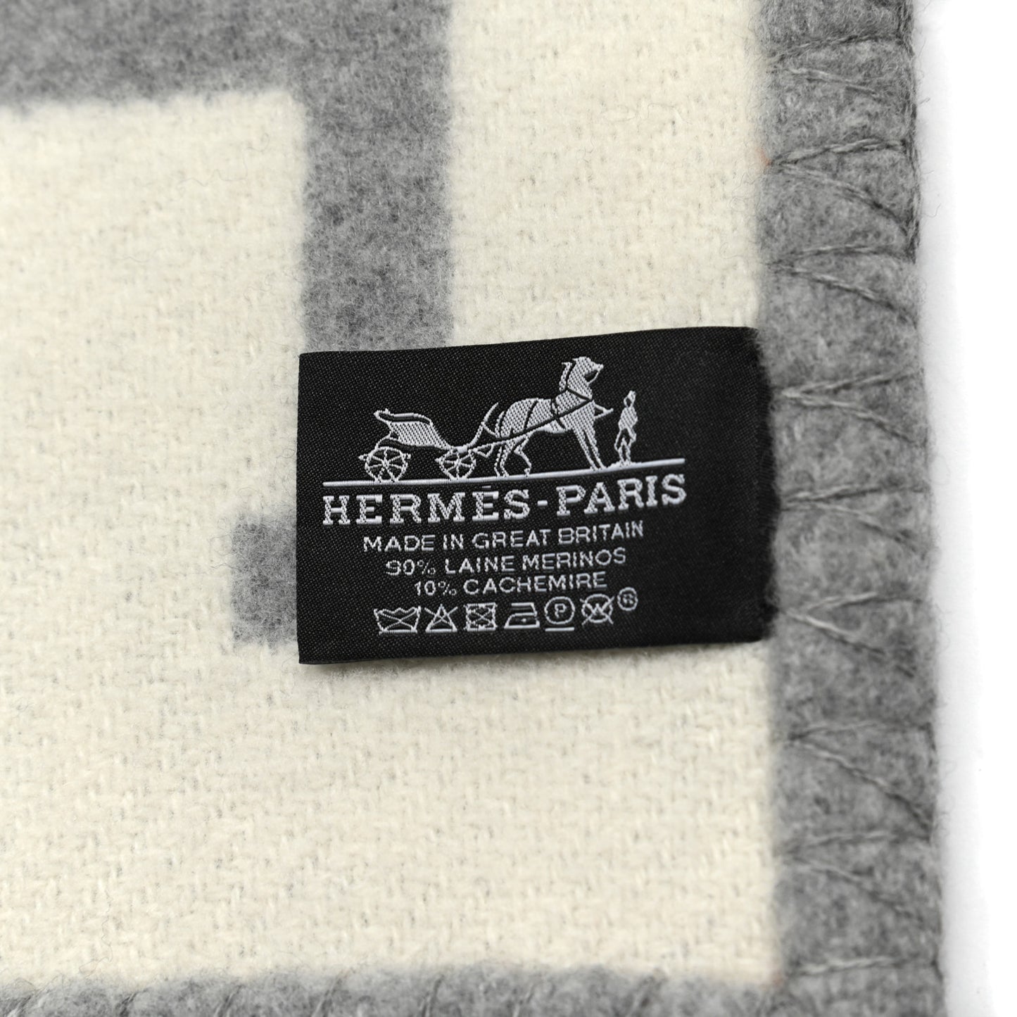 Wool Cashmere Avalon III Blanket Ecru Gris Clair