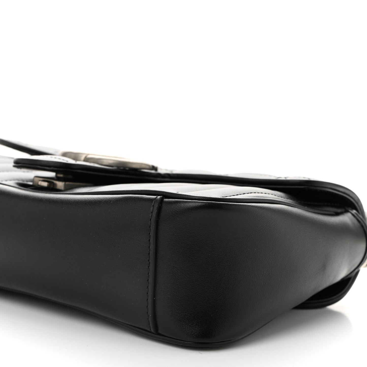 Calfskin Matelasse Aria Small GG Marmont Shoulder Bag Black