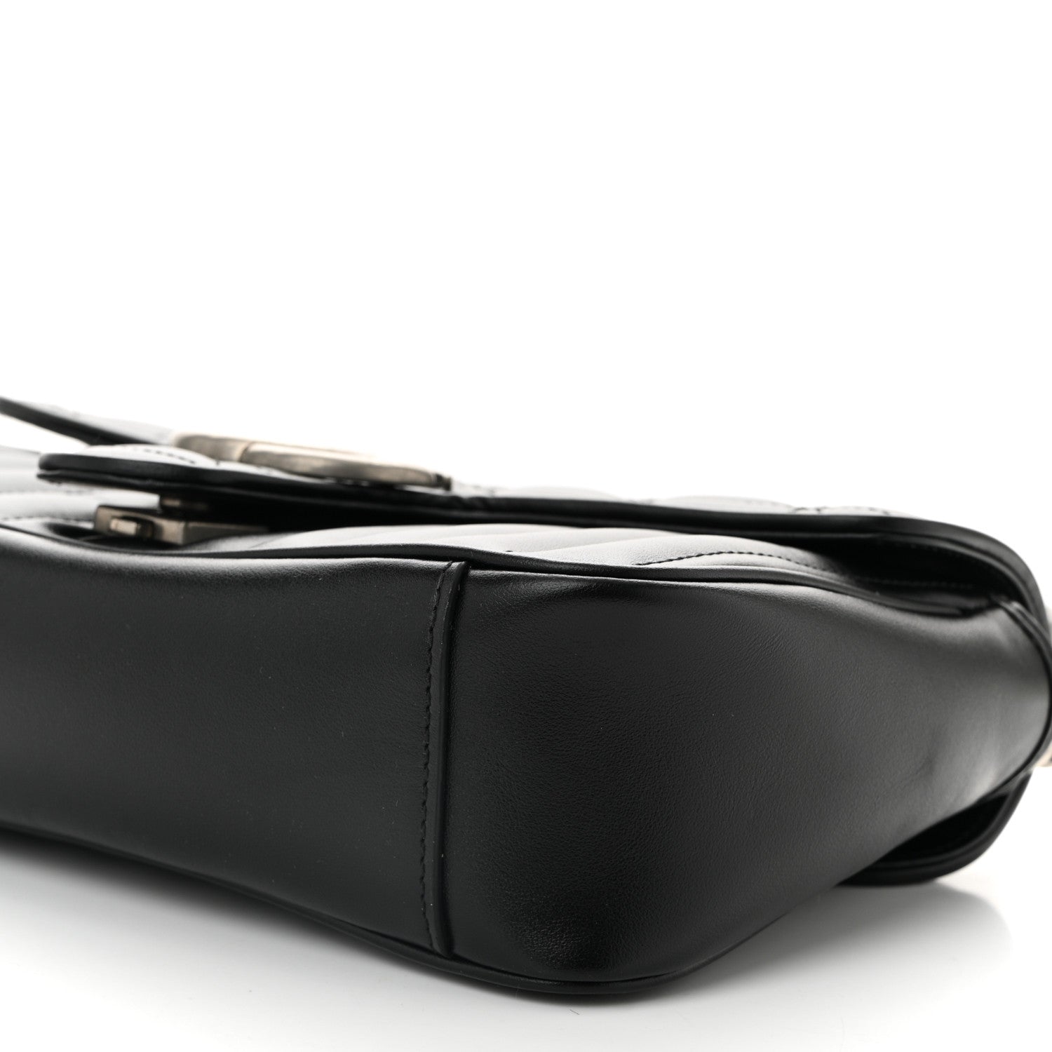 Gucci Calfskin Matelasse Aria Small GG Marmont Shoulder Bag Black 10 of 10