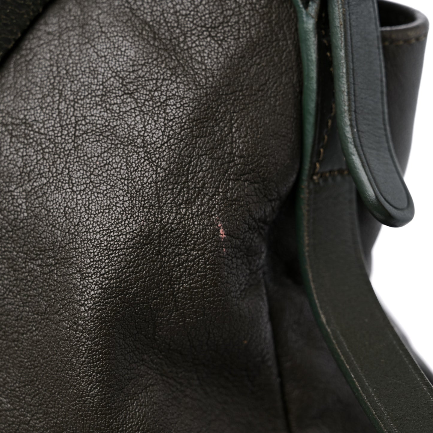 Soft Vachetta Small Biker Saddle Chain Satchel Green