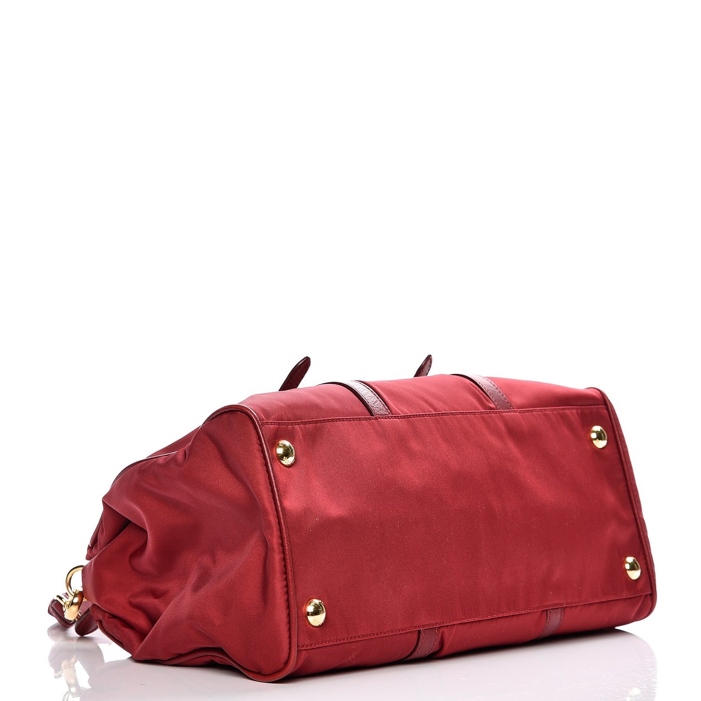 Tessuto Nylon Soft Calf Shopping Satchel Cherry