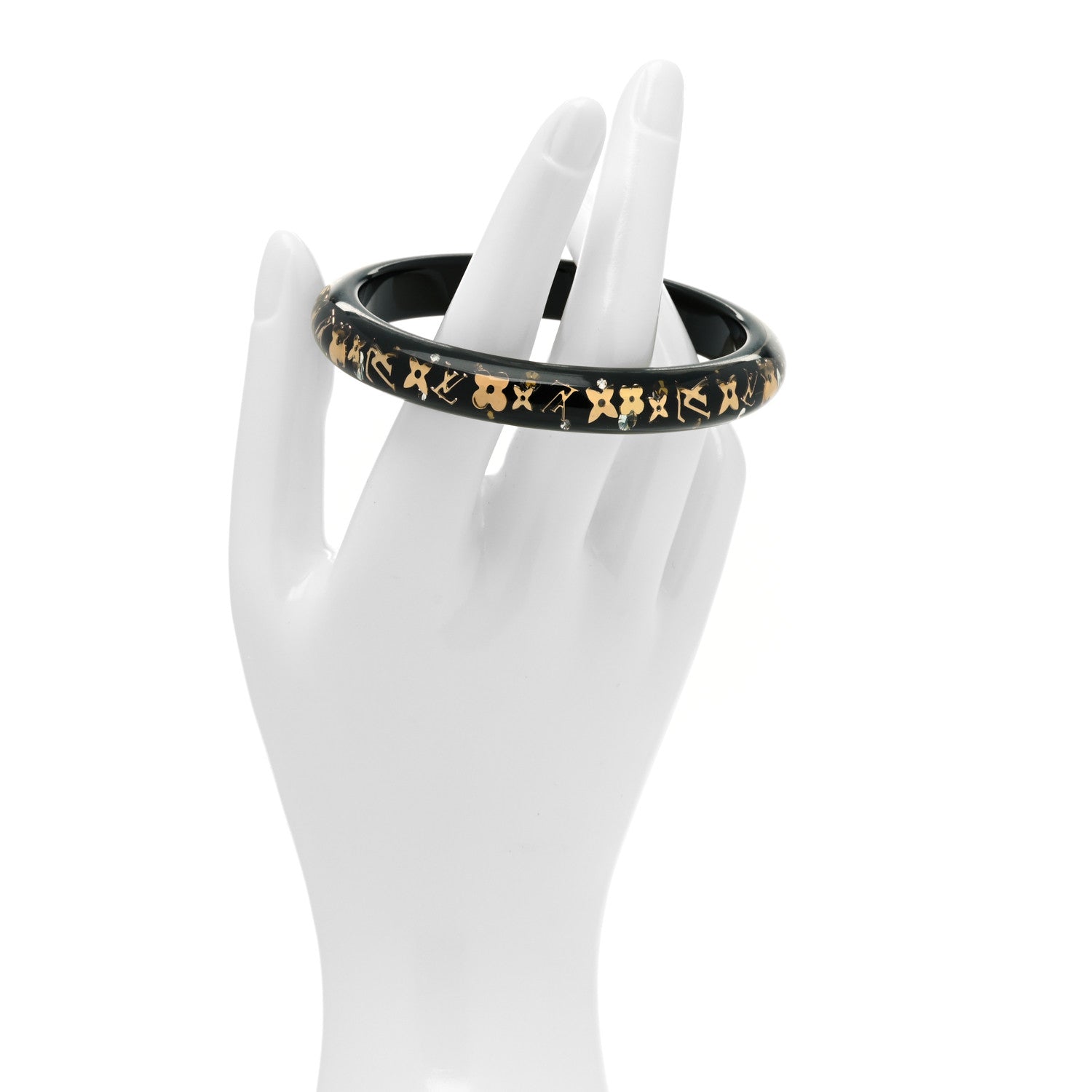 Louis Vuitton Resin Swarovski Medium Inclusion Bracelet PM Black 2 of 4