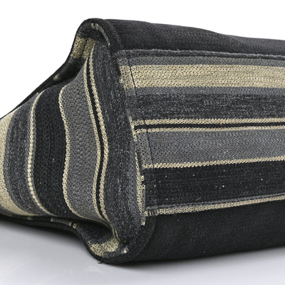 Chanel Striped Canvas Medium Deauville Tote Grey Black 8 of 9