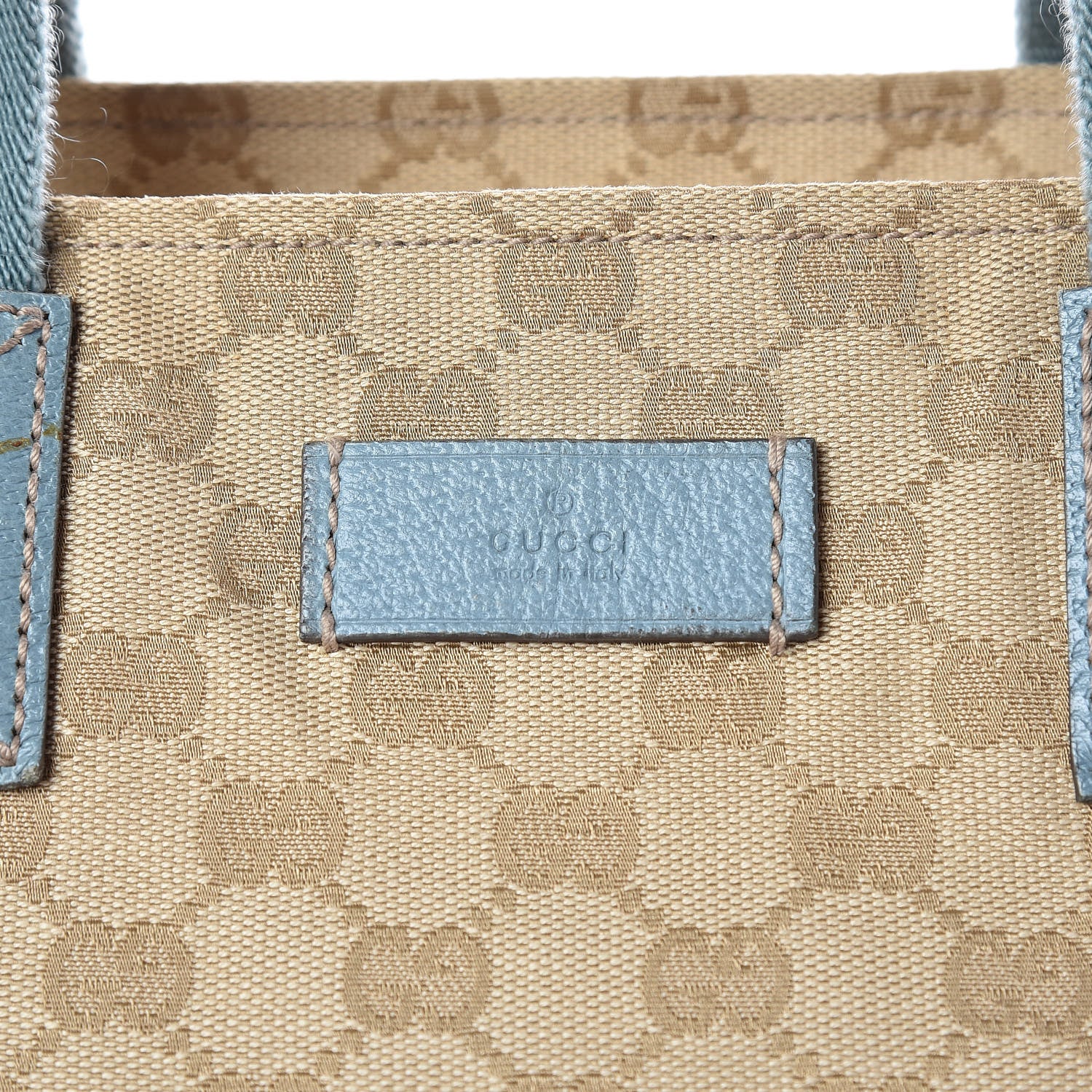 Gucci GG Monogram Medium Web Handle Bucket Tote Blue 15 of 16