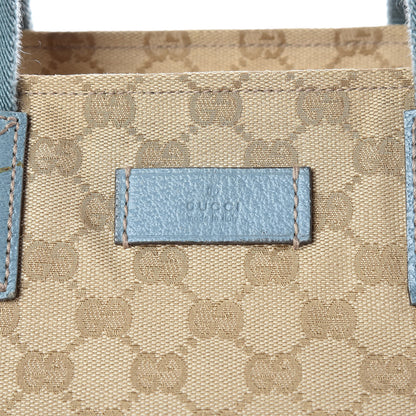 Gucci GG Monogram Medium Web Handle Bucket Tote Blue 15 of 16