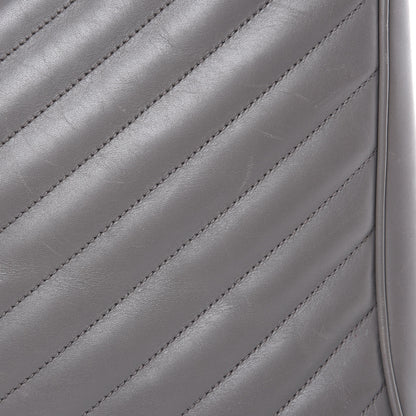 Saint Laurent Smooth Calfskin Matelasse Chevron Large Monogram Shopping Bag Grey 16 of 18