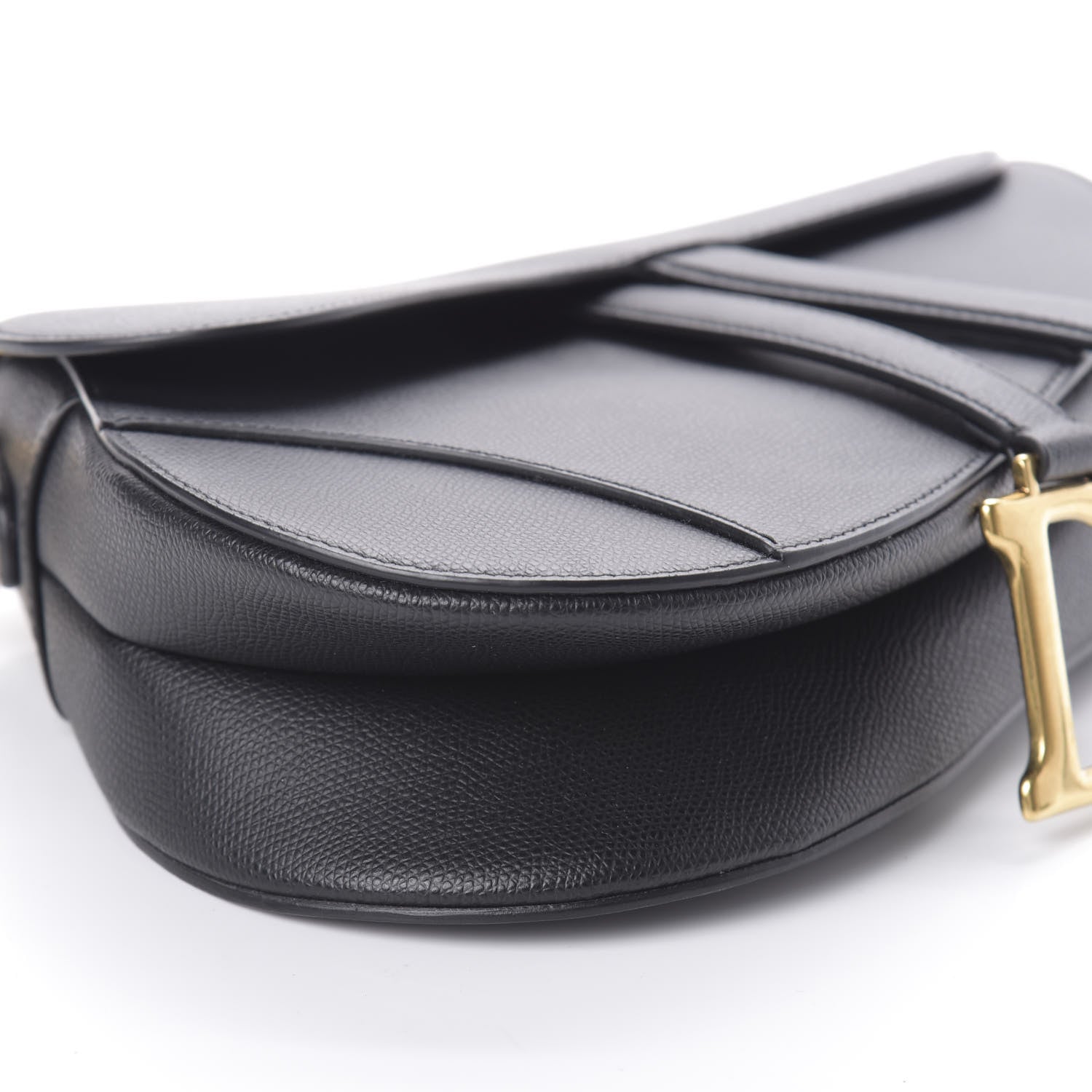Christian Dior Grained Calfskin Saddle Bag Black 7 of 8