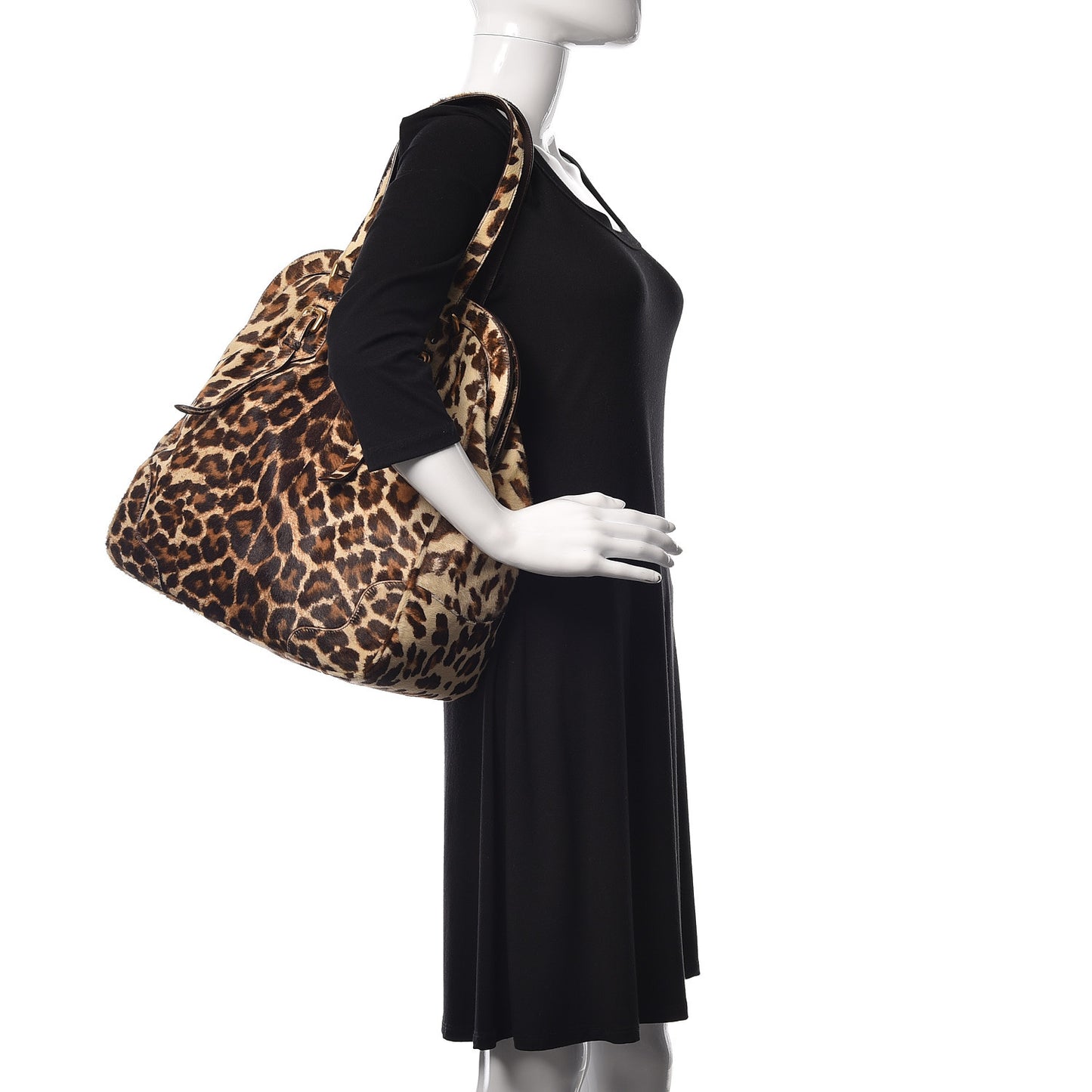 Calf Hair Leopard Print Frame Bag