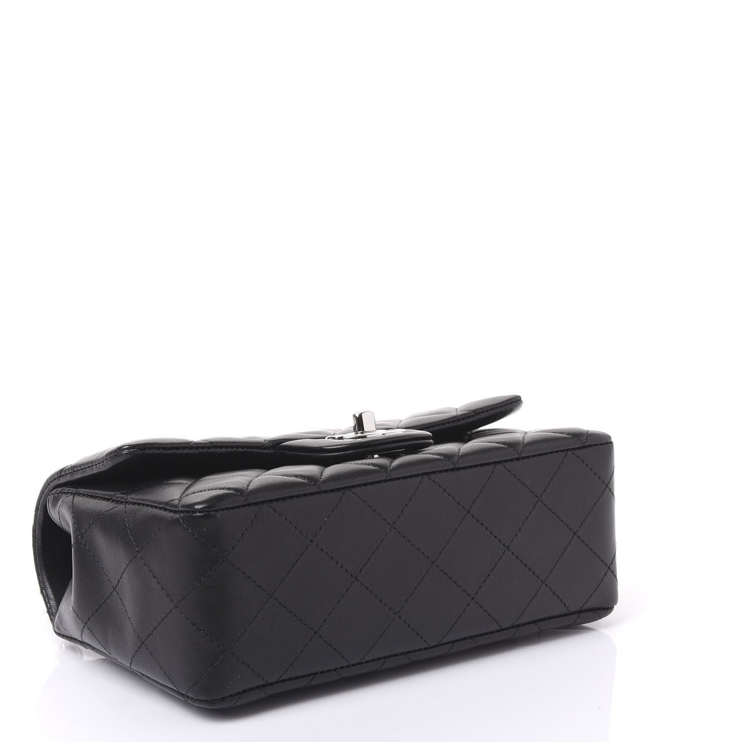 Lambskin Quilted Mini Rectangular Flap Black