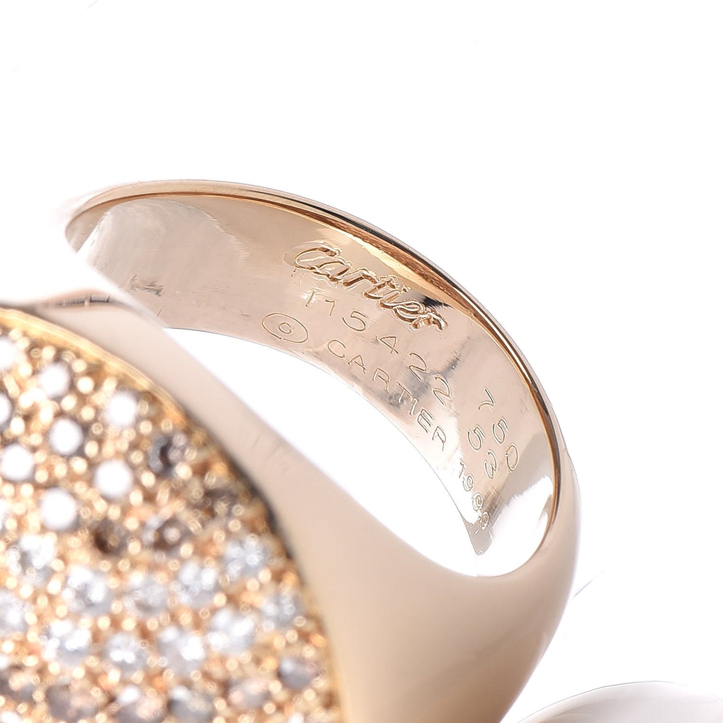 18K Yellow Gold Diamond Brown Diamond Jeton Sauvage Ring 53 6.25