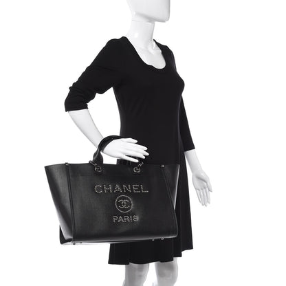 Chanel Caviar Large Studded Deauville Tote Black 2 of 9