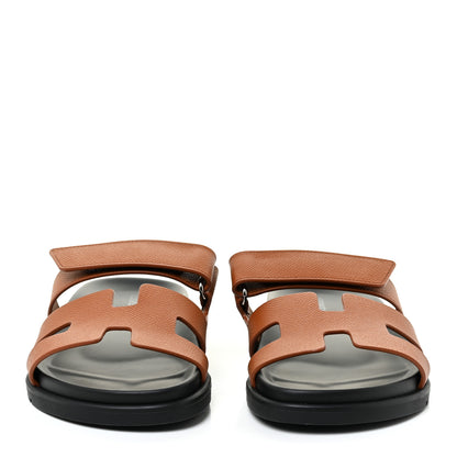 Hermes Epsom Womens Chypre Sandals 37.5 Naturel 2 of 11