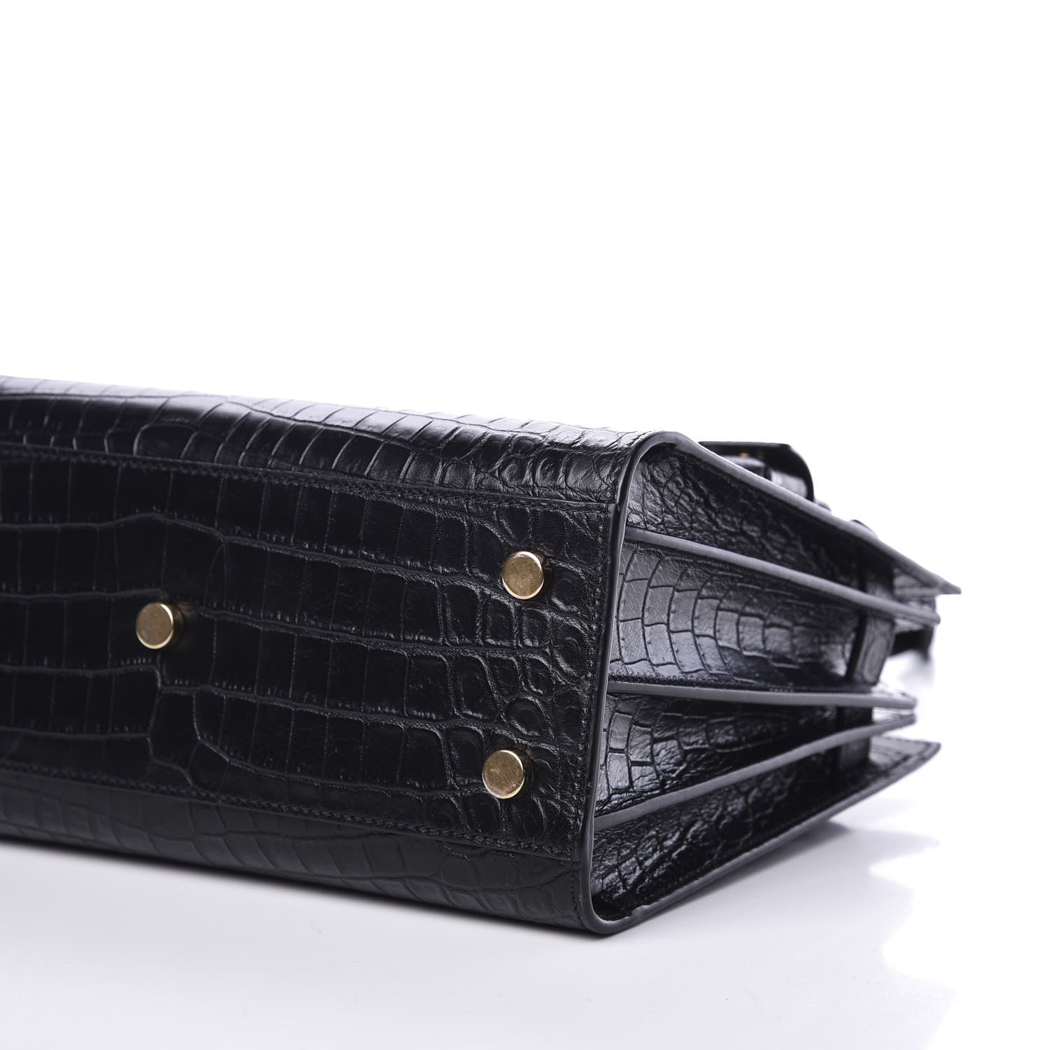 Saint Laurent Calfskin Crocodile Embossed Baby Sac De Jour Black 6 of 11