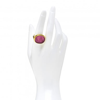 Elizabeth Locke 19K Yellow Gold Venetian Glass Intaglio Cupid Riding Bear Ring Pink 57 8 2 of 6