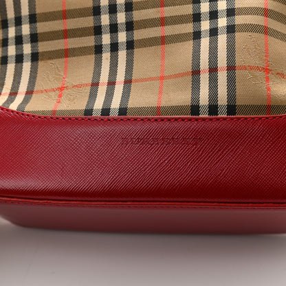 Burberry Haymarket Check Small Tote Red 7 of 13