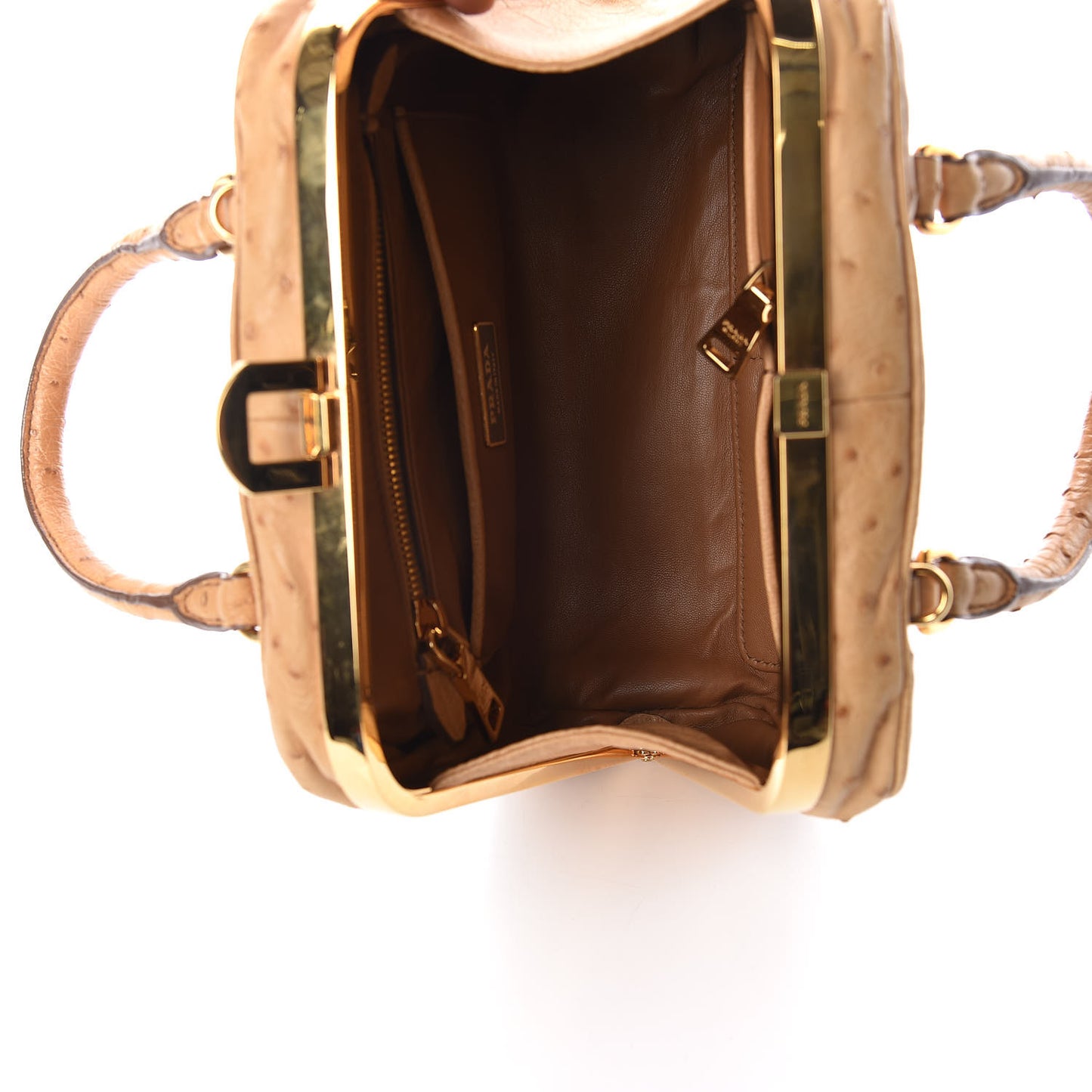 Ostrich Pyramid Bag Soleil