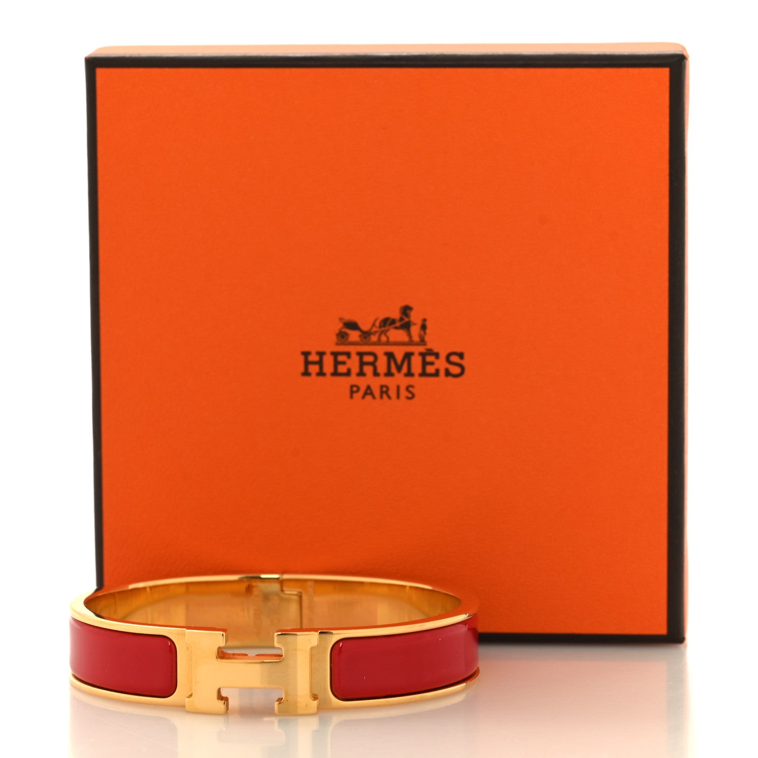 Hermes Enamel Narrow Clic Clac H Bracelet PM Red 5 of 5