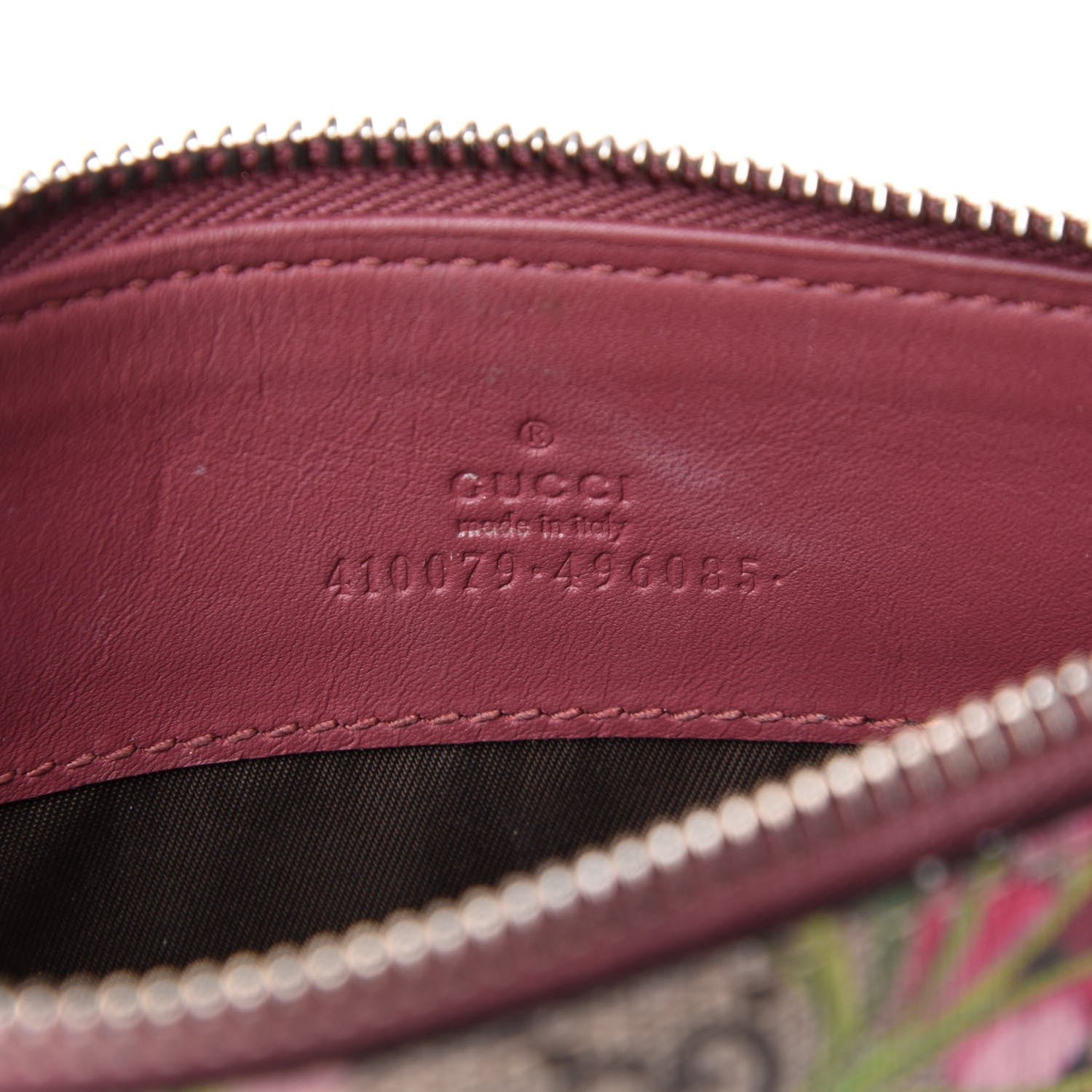 Gucci GG Supreme Monogram Blooms Small Zip Pouch Beige Multicolor Dry Rose 6 of 8