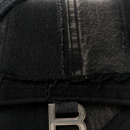 Balenciaga Denim Patchwork Small Hourglass Top Handle Bag Washed Black 9 of 12