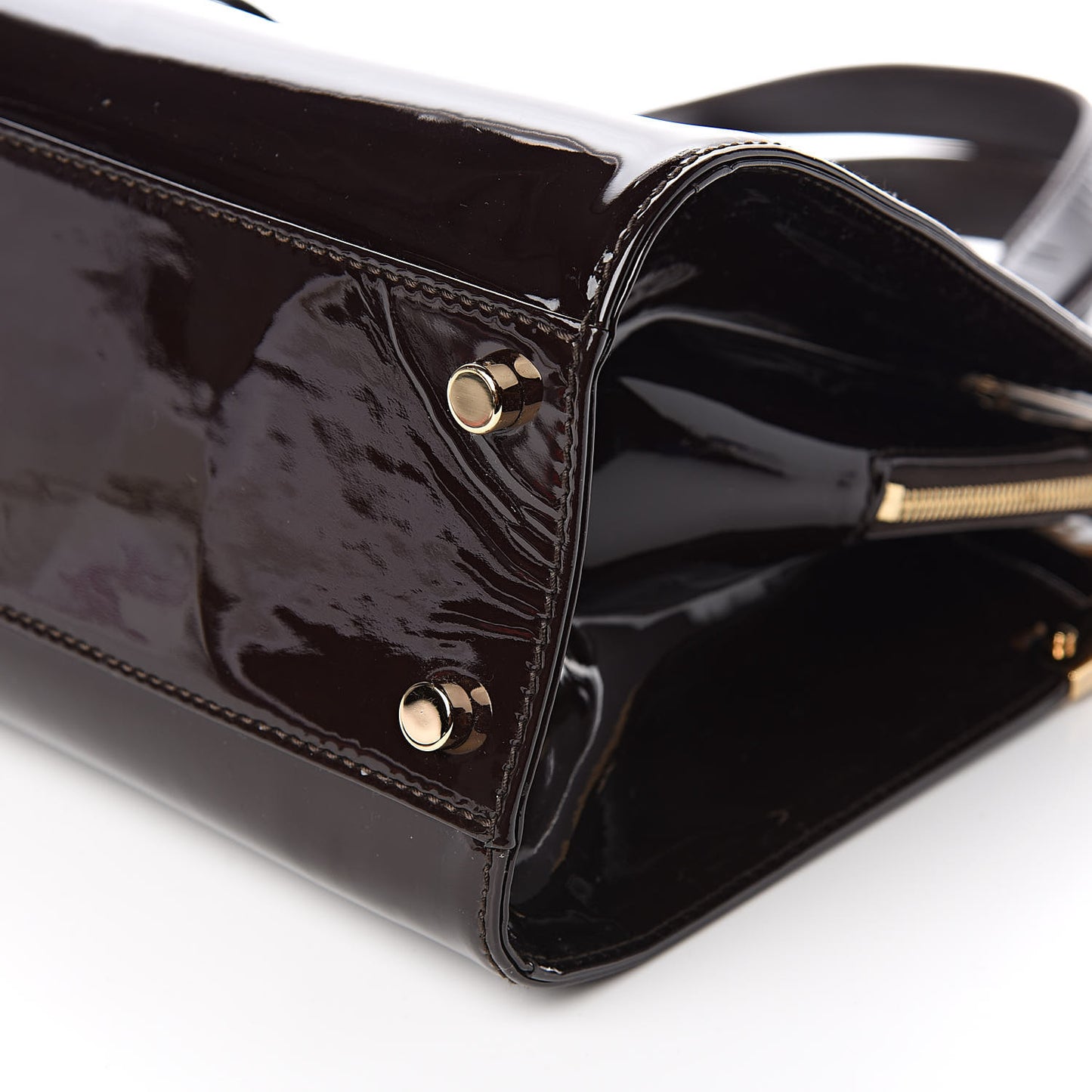 Patent Calfskin Large Uptown Dark Brown