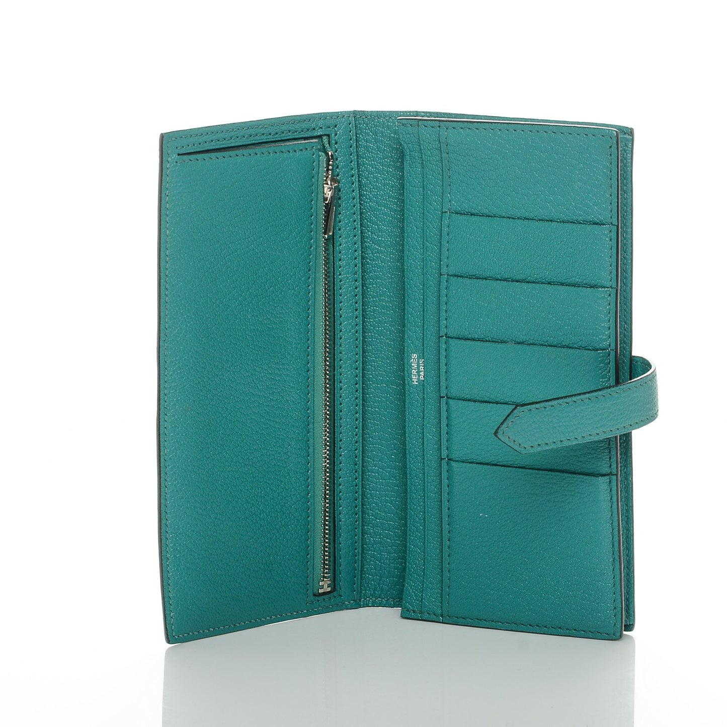 Chevre Mysore Bearn Wallet Bleu Paon