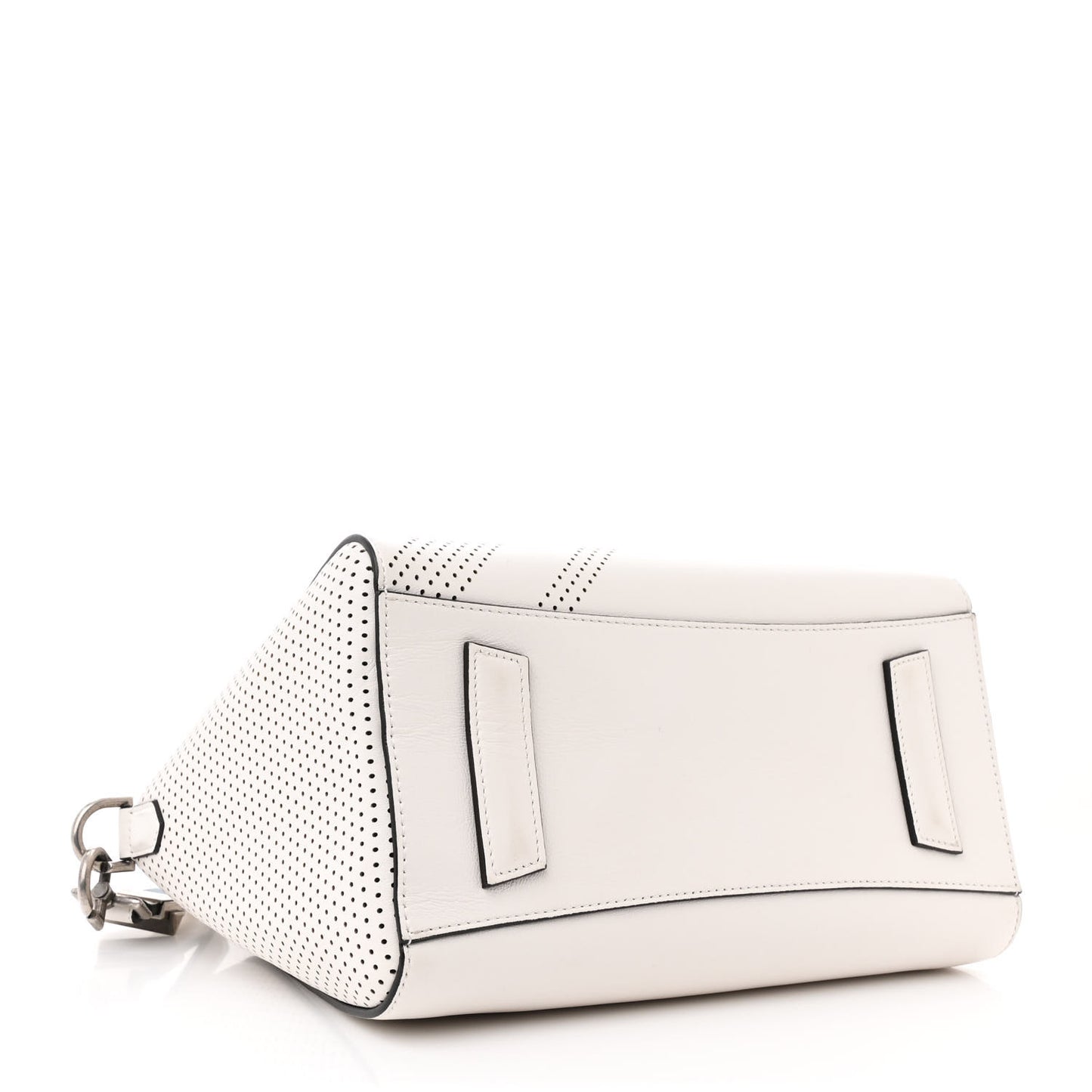 Lambskin Perforated Small Antigona White