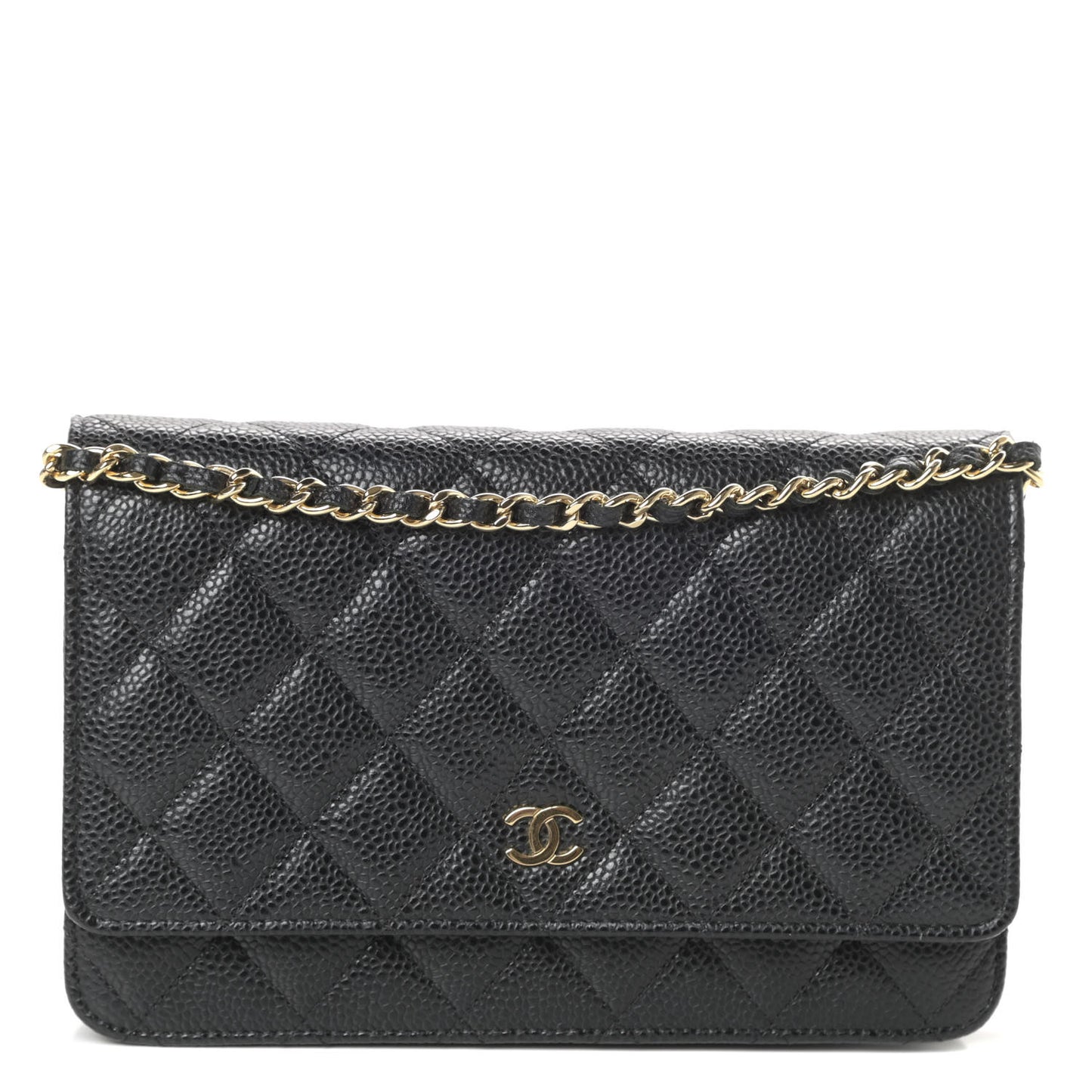 Caviar Quilted Wallet On Chain WOC Black